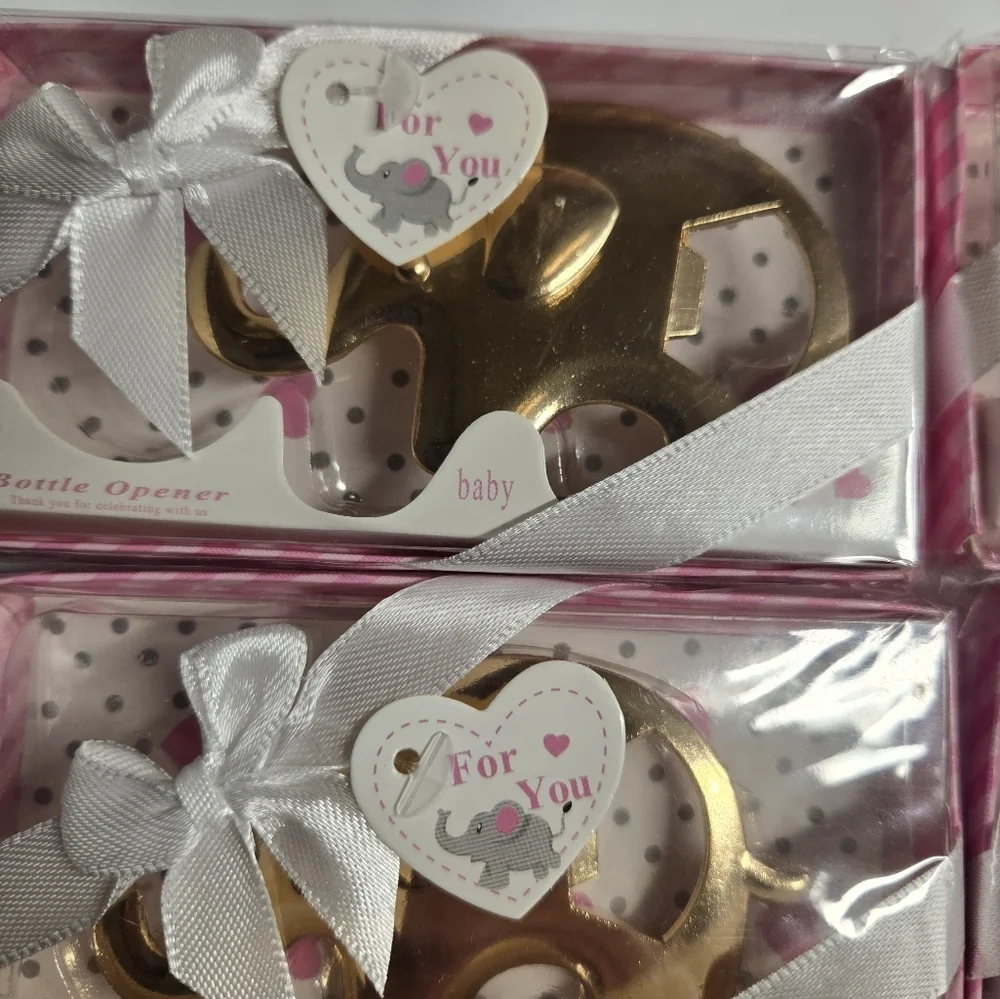 Bundle Of 6 Gold Elephant Bottle Opener Party Favors Baby Shower